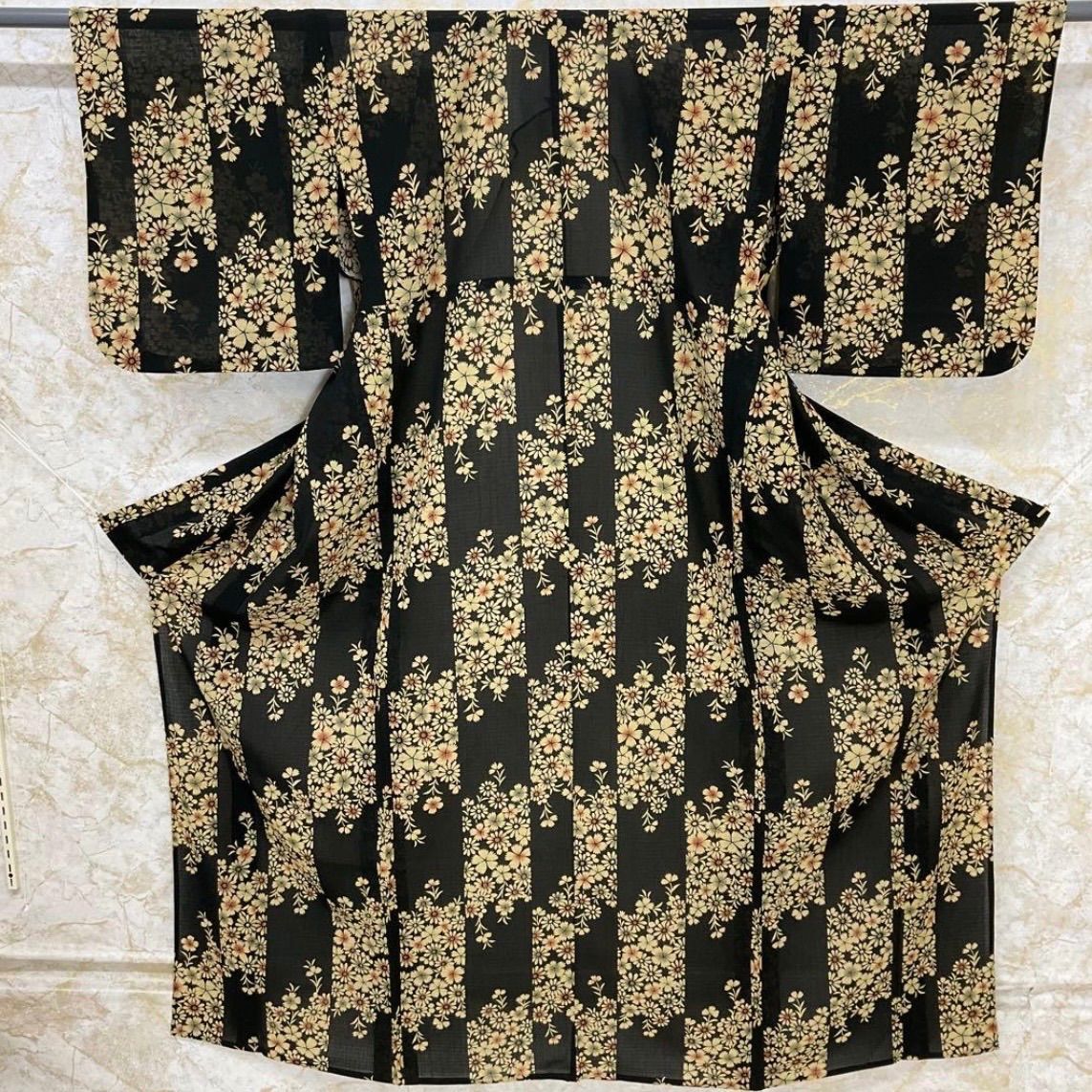 ◆kimono+one◆kimonoarisa◆ 夏物夏着物◆美品◆紗織り◆着物◆こむさでもーど◆絽織◆広衿◆裄長◆ロング◆裄67肩丈168◆夏着物夏帯着物帯小紋普段着名古屋帯洒落袋帯半幅帯
