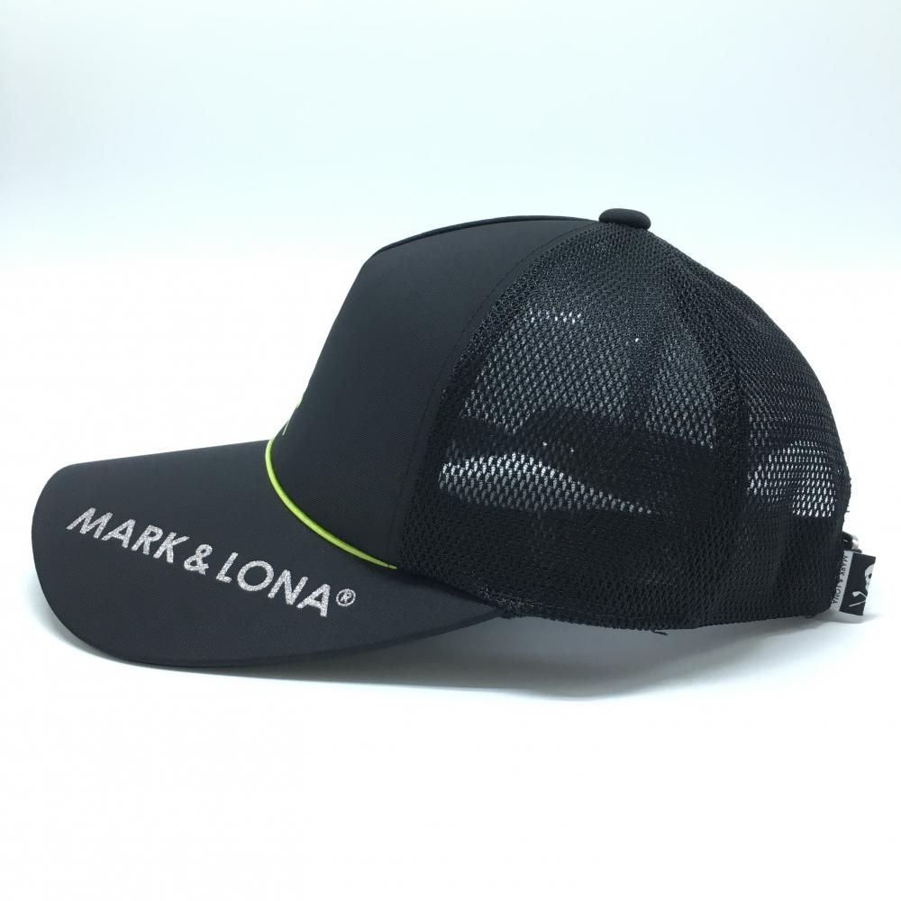 【美品】マーク&ロナ　MARK&LONA スカルデザインのメッシュキャップ 美品】マークアンドロナ メッシュキャップ 黒 スカル M ゴルフウェア