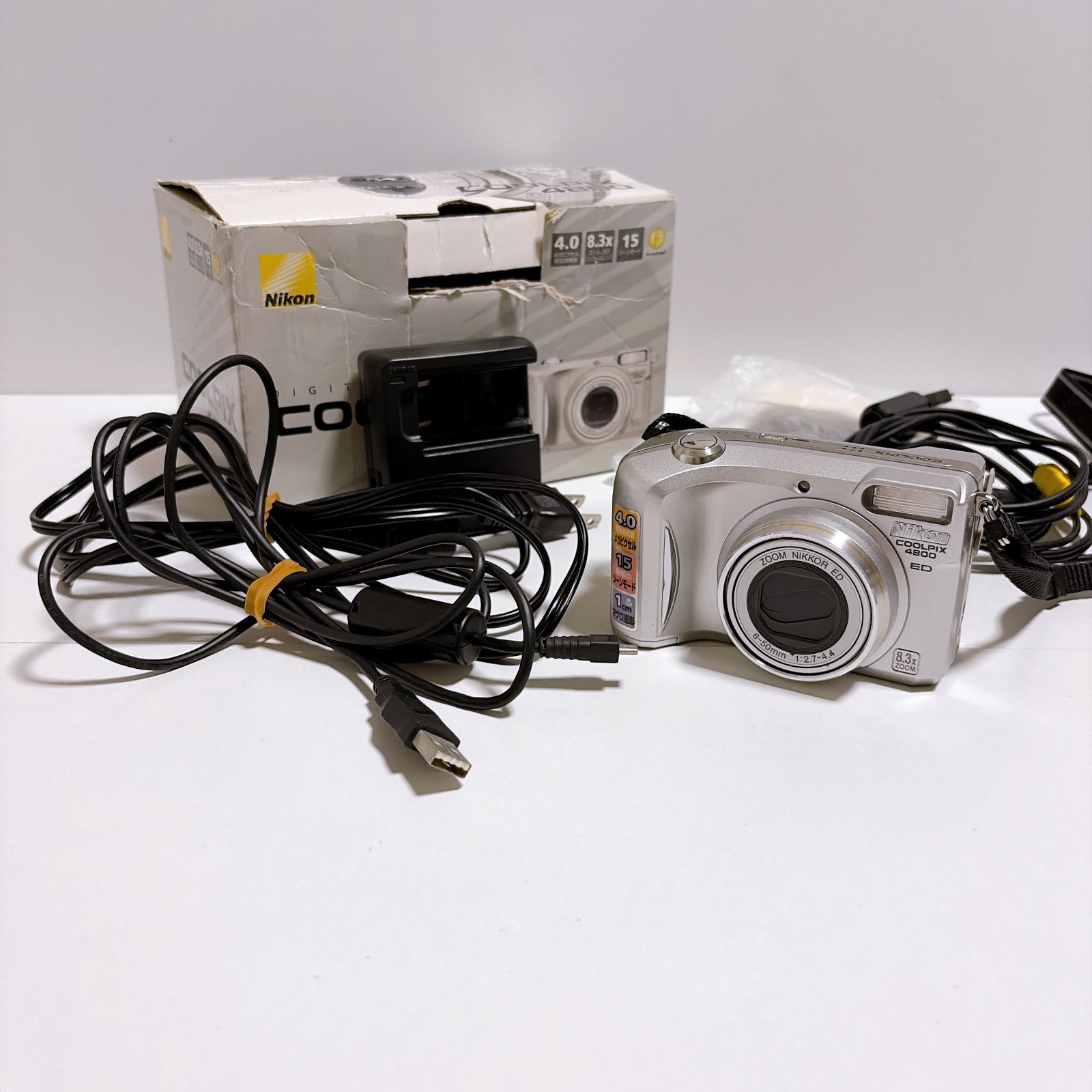 니콘 디지털 카메라 E4800 카메라 콘 디지털 실버 박스 (번역 항목 사용) 관리 번호 ARCAYRA473