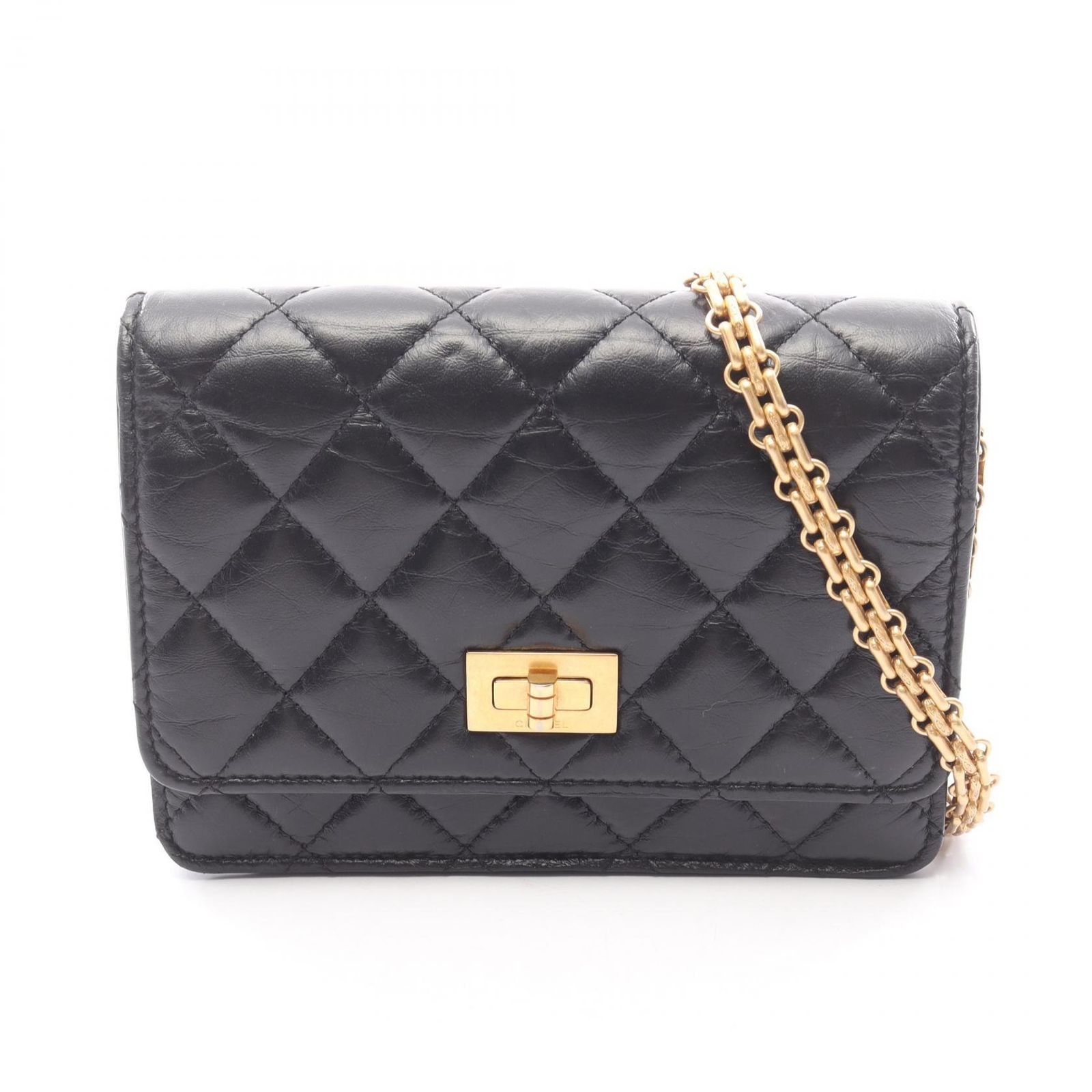 シャネル CHANEL ショルダーバッグ 2.55 マトラッセ ミニ ブラック 