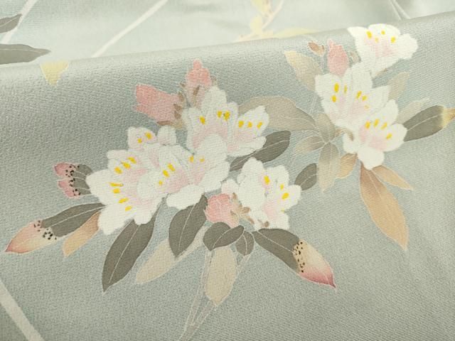 平和屋着物●訪問着　友禅　作家物　彩華　枝花文　正絹　逸品　AABH5865ck 平和屋着物○訪問着 友禅 作家物 彩華 枝花文 正絹 逸品 AABH5865ck
