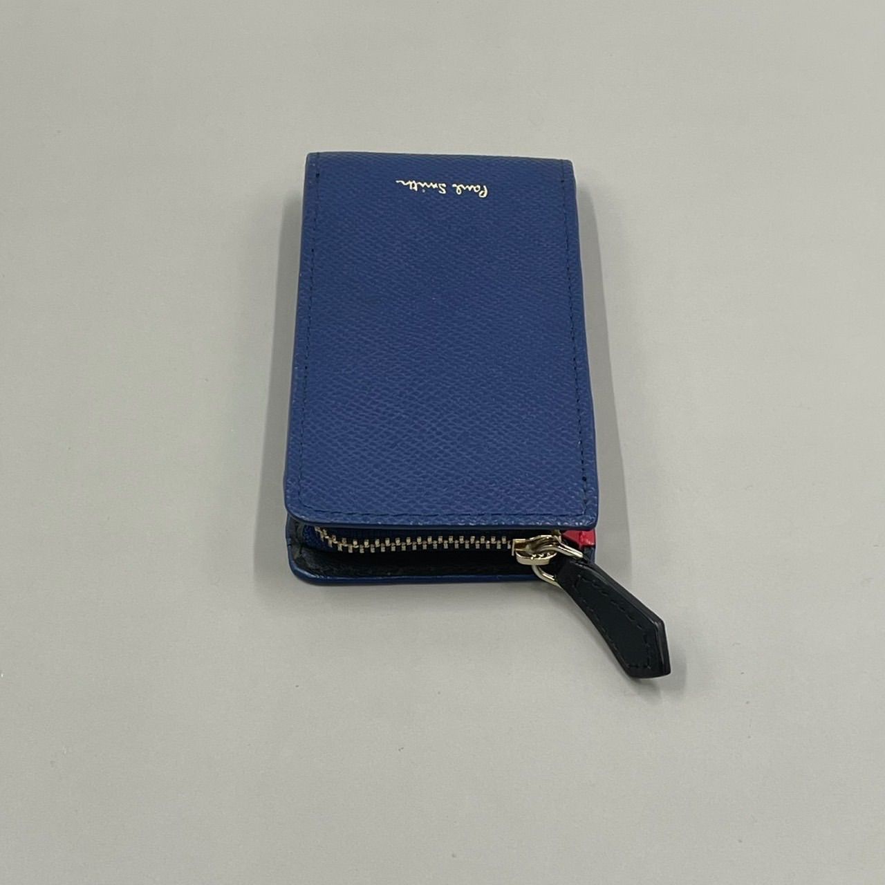 極美品 Paul Smith ポールスミス キーケース 4連 キーリング レザー 青