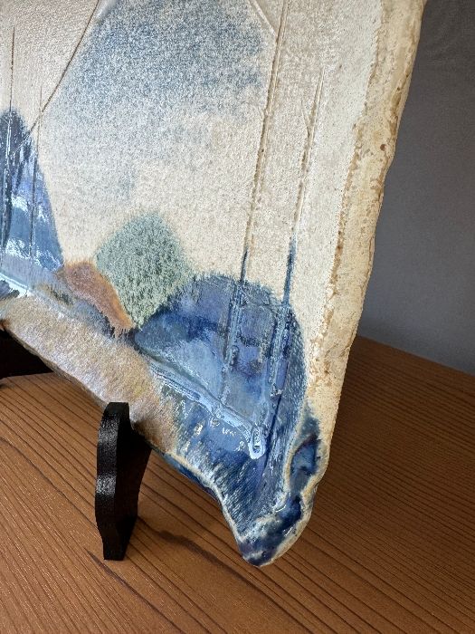 寺田みのる 瀬戸焼 陶額「富士山」 用心箱合布 飾り皿 大皿 角皿 インテリア 寺田みのる 瀬戸焼 陶額「富士山」 飾り皿 大皿 角皿 インテリア