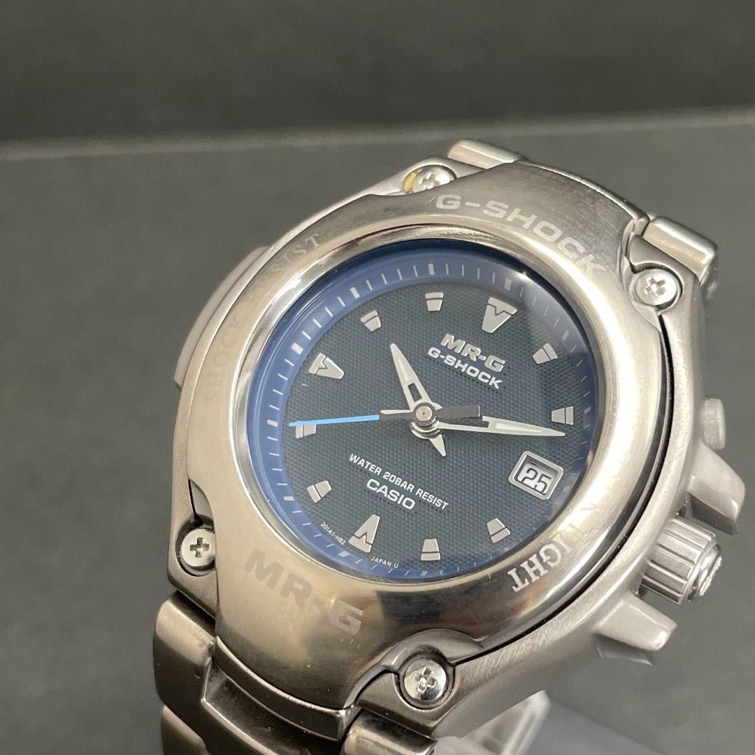 稼働品　CASIO G-SHOCK MR-G MRG-122 チタン 腕時計 CASIO MRG-122-2A チタン ブルー秒針/ネイビー文字盤 カシオ G-SHOCK