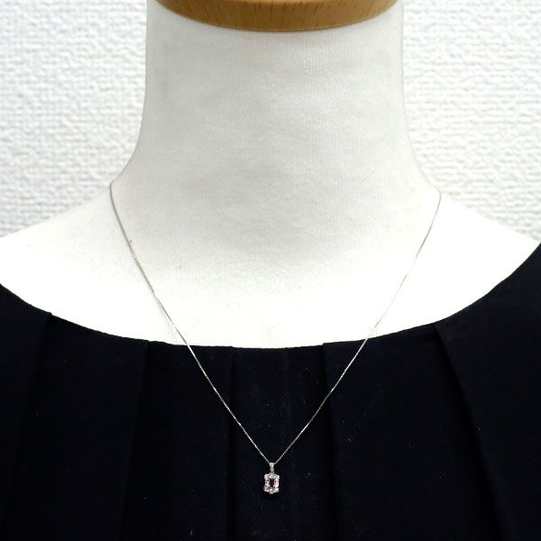 Pt900/850 ルビー・ダイヤモンド ネックレス 品番n21-7