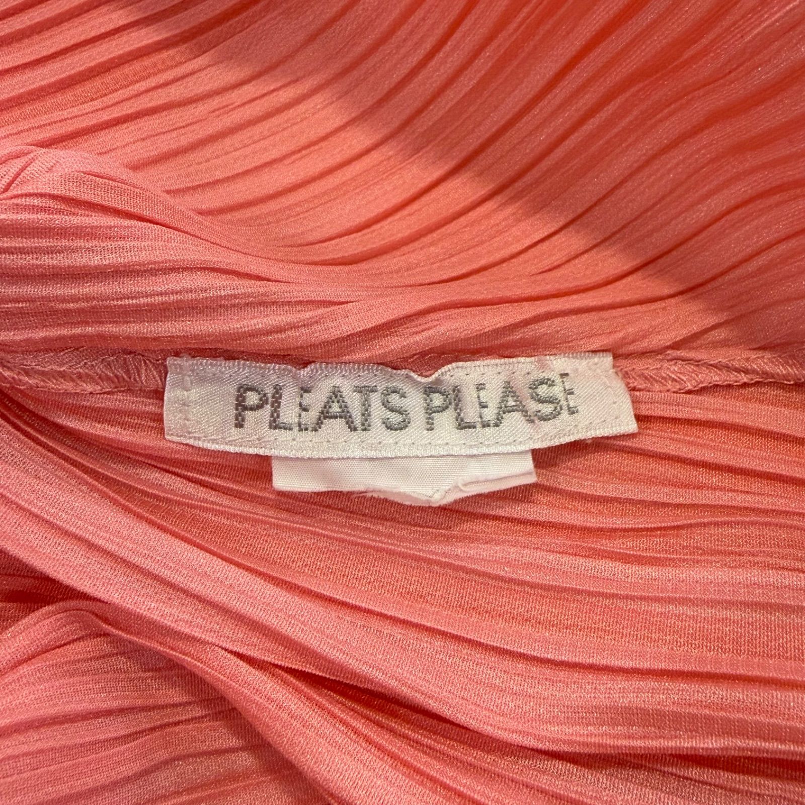 PLEATS PLEASE ピンク 2トーン ノースリーブ タンク トップス プル