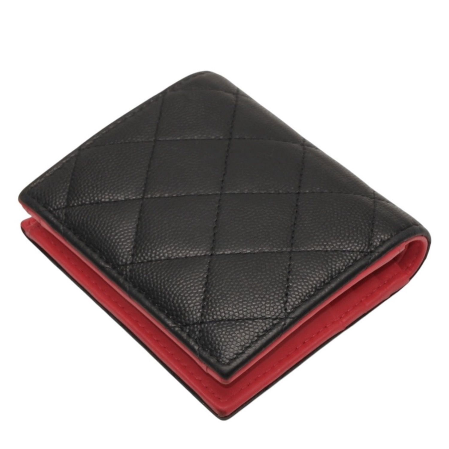 CHANEL シャネル Small Wallet スモールウォレット Black Pink Gold ブラック ピンク ゴールド キャビアスキン AP3185 XT734XNC 美品 中古 4a001033 CHANEL - CHANEL シャネル Small Wallet スモールウォレット Black