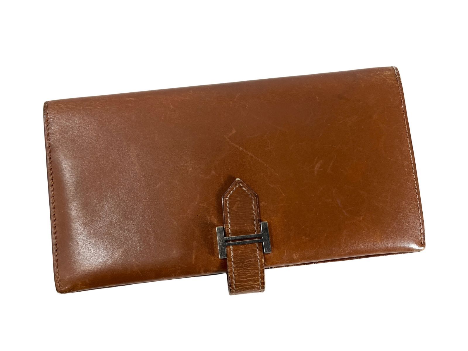 HERMES エルメス べアン クラシック 二つ折り 長財布 ボックスカーフ 