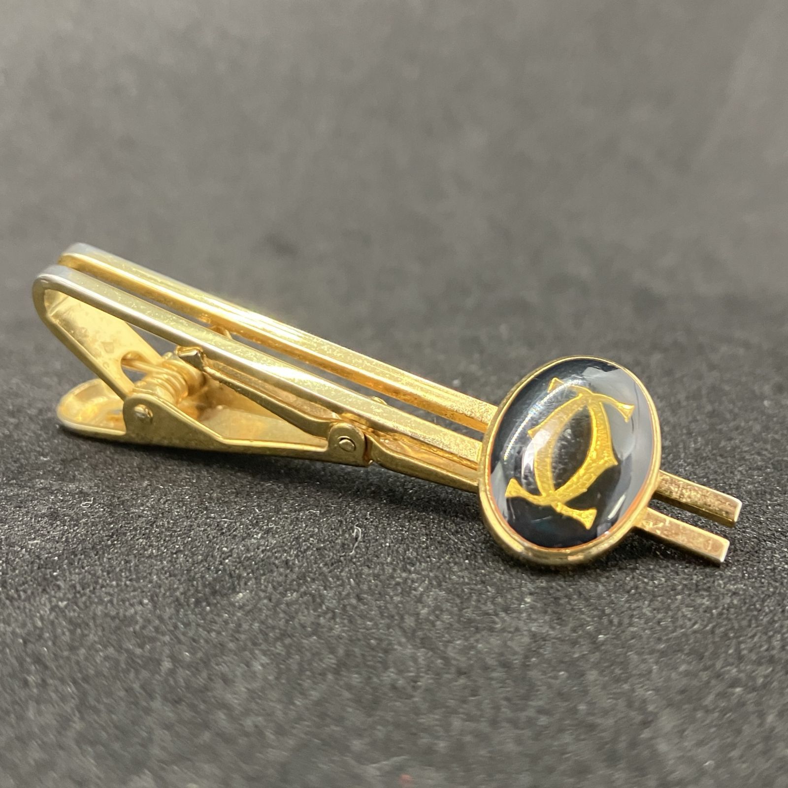 Cartier カルティエ ネクタイピン タイクリップ ゴールド×ブラック系