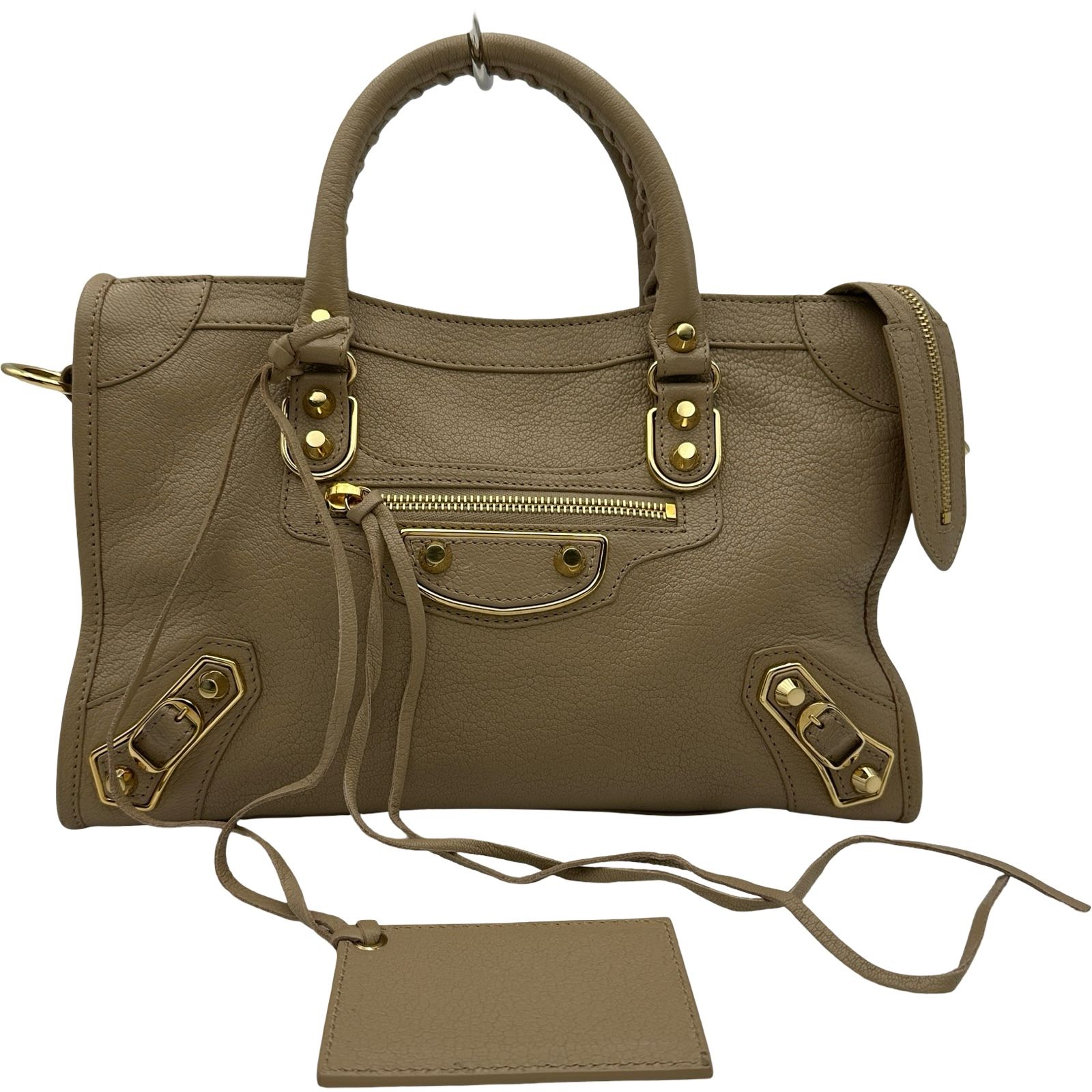 バレンシアガ BALENCIAGA エッジシティS 432831 ベージュ ゴールド金具 