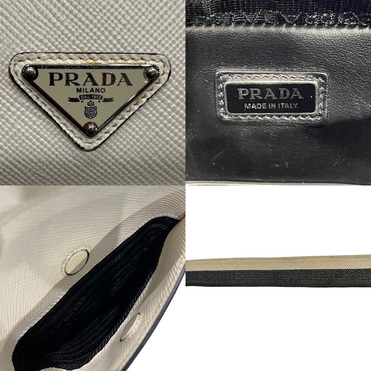 中古】 PRADA プラダ 2VH154 三角ロゴプレート サフィアーノ レザー