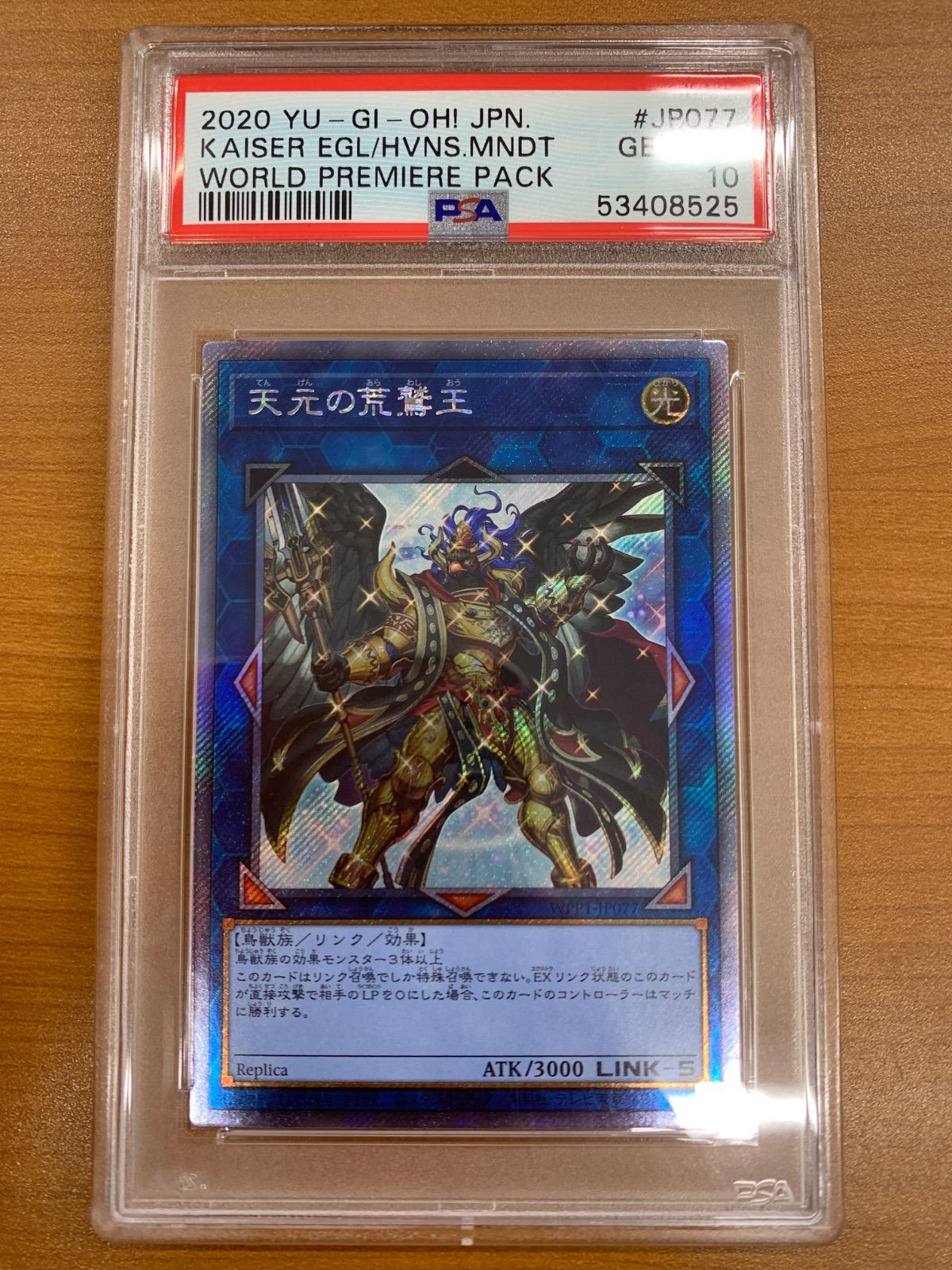 PSA10 天元の荒鷲王 エクストラシークレット 遊戯王 PSA10 天元の荒鷲王 エクシク エクストラシークレット WPP1-JP077
