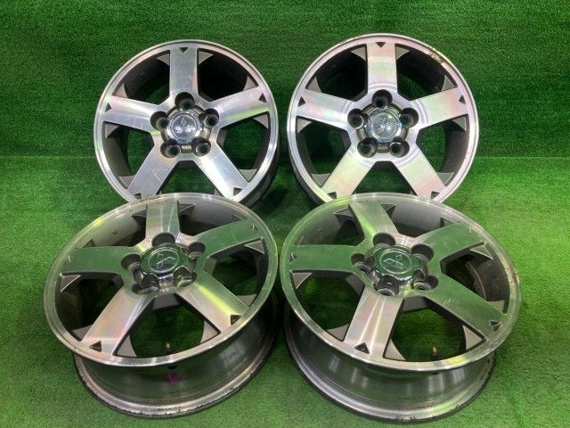 パジェロミニ　５穴アルミホイールセット４本　１７５/ ８０Ｒー１５インチ　ブリヂストン　１５X５.５J PCD114.3 三菱 MITSUBISHI 純正 パジェロミニ H58A ホイール アルミ ポリッシュ