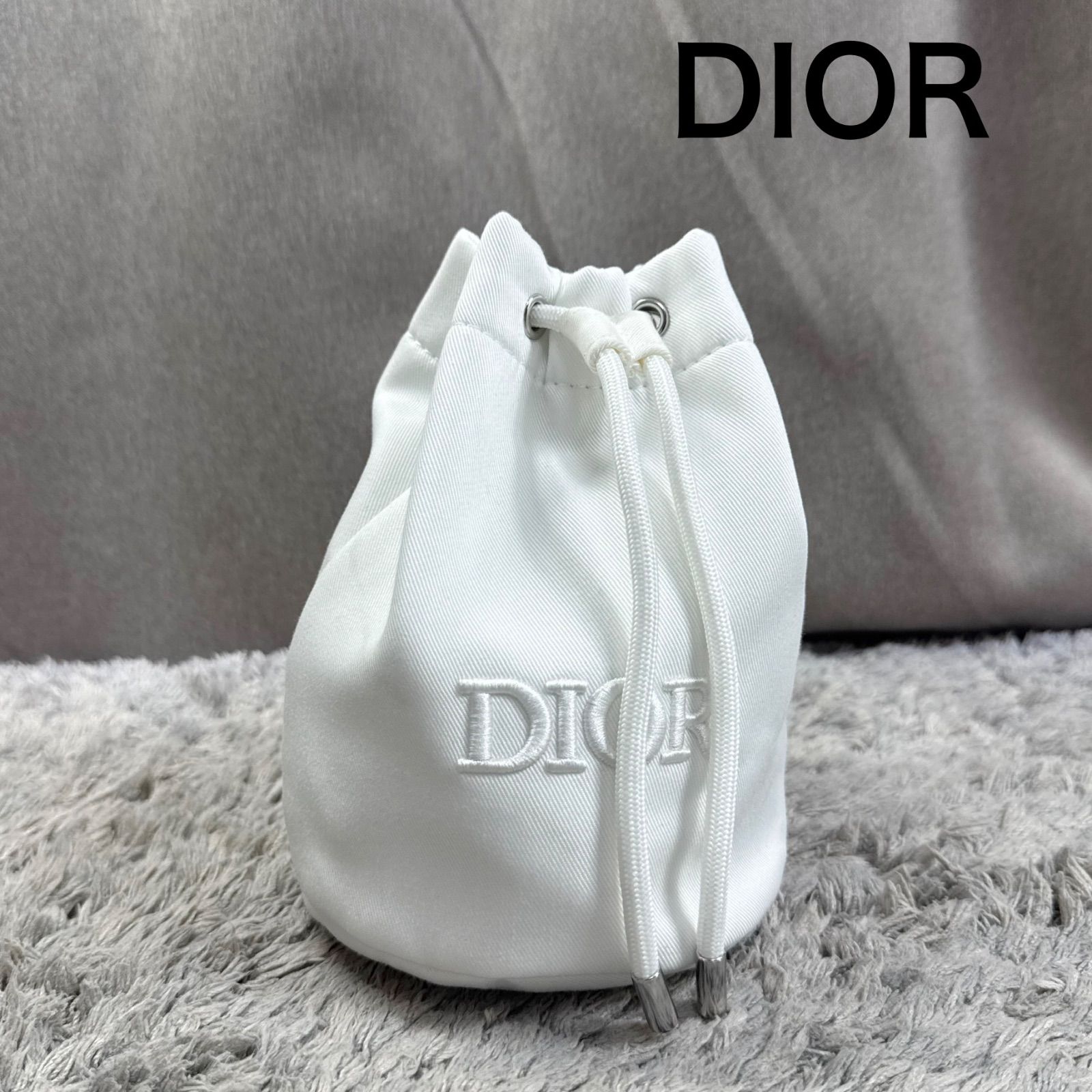 Dior 刺繍巾着ポーチ DIOR BEAUTY ディオール 巾着ミニバッグ ポーチ 小物入れ 刺繍ロゴ