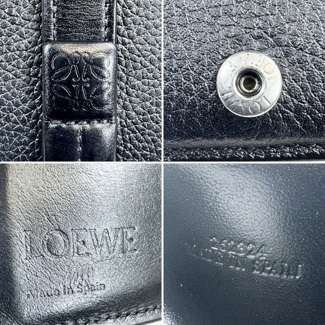 美品】LOEWE ロエベ アナグラム トライフォールド Wホック コンパクト 