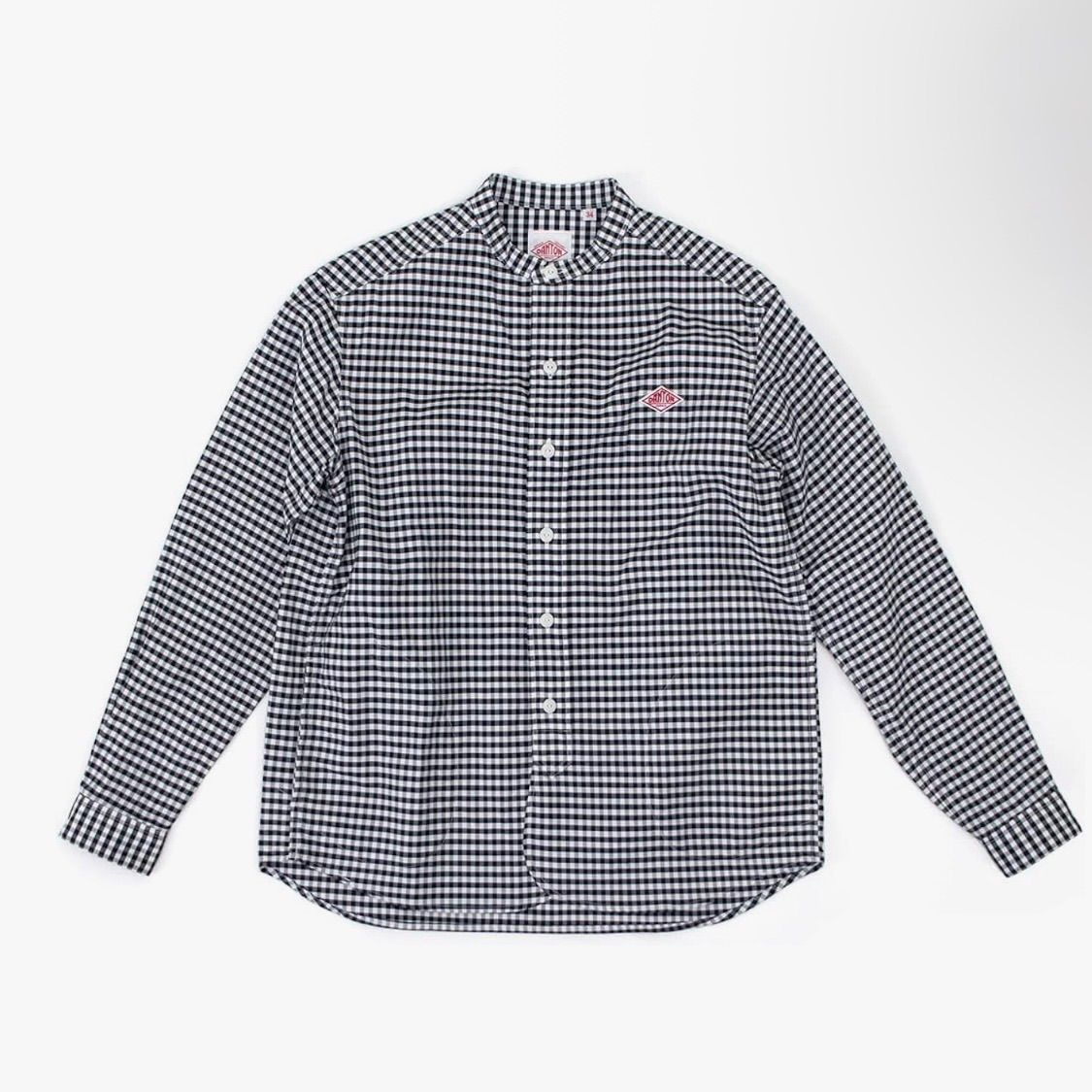 DANTON ダントン オックスチェック バンドカラーシャツ OX CHECK BAND