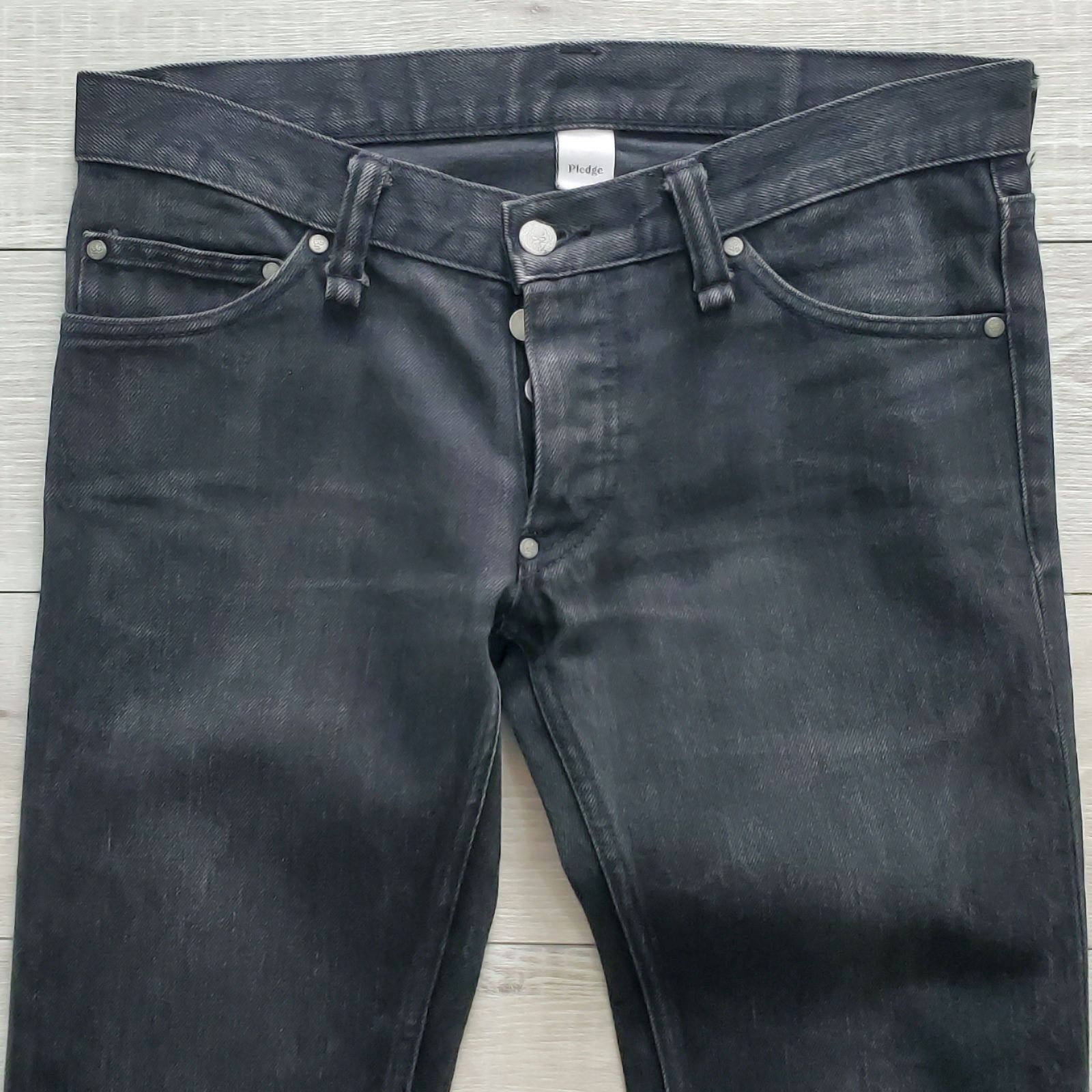 パンツ 新品！00s プレッジ デニムパンツダメージ加工ブラック46 その2