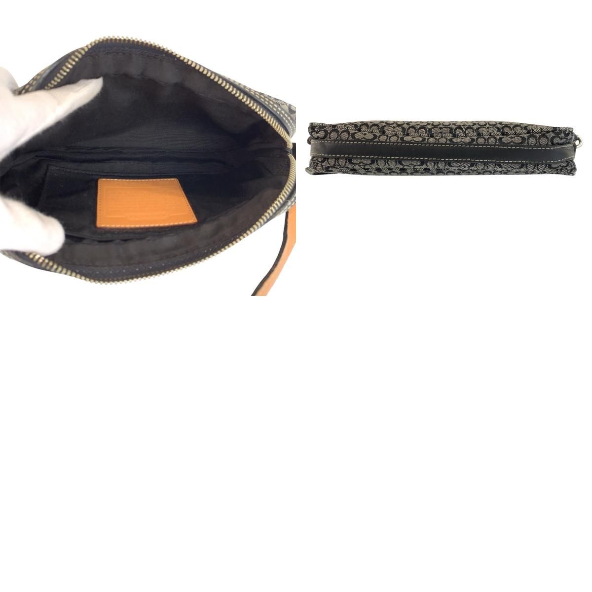COACH コーチ ミニシグネチャー ブラック 黒 シルバー金具 キャンバス /レザー F3J-6341 ショルダーバッグ ポシェット レディース 601889 【中古】 COACH コーチ ミニシグネチャー ブラック 黒 シルバー金具 キャンバス