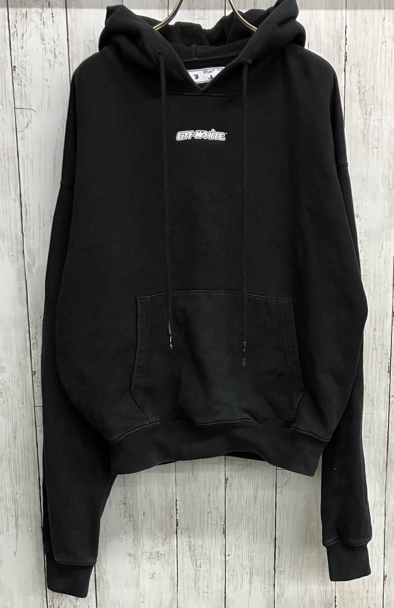 メンズ Off-White バックプリントパーカー Sサイズ