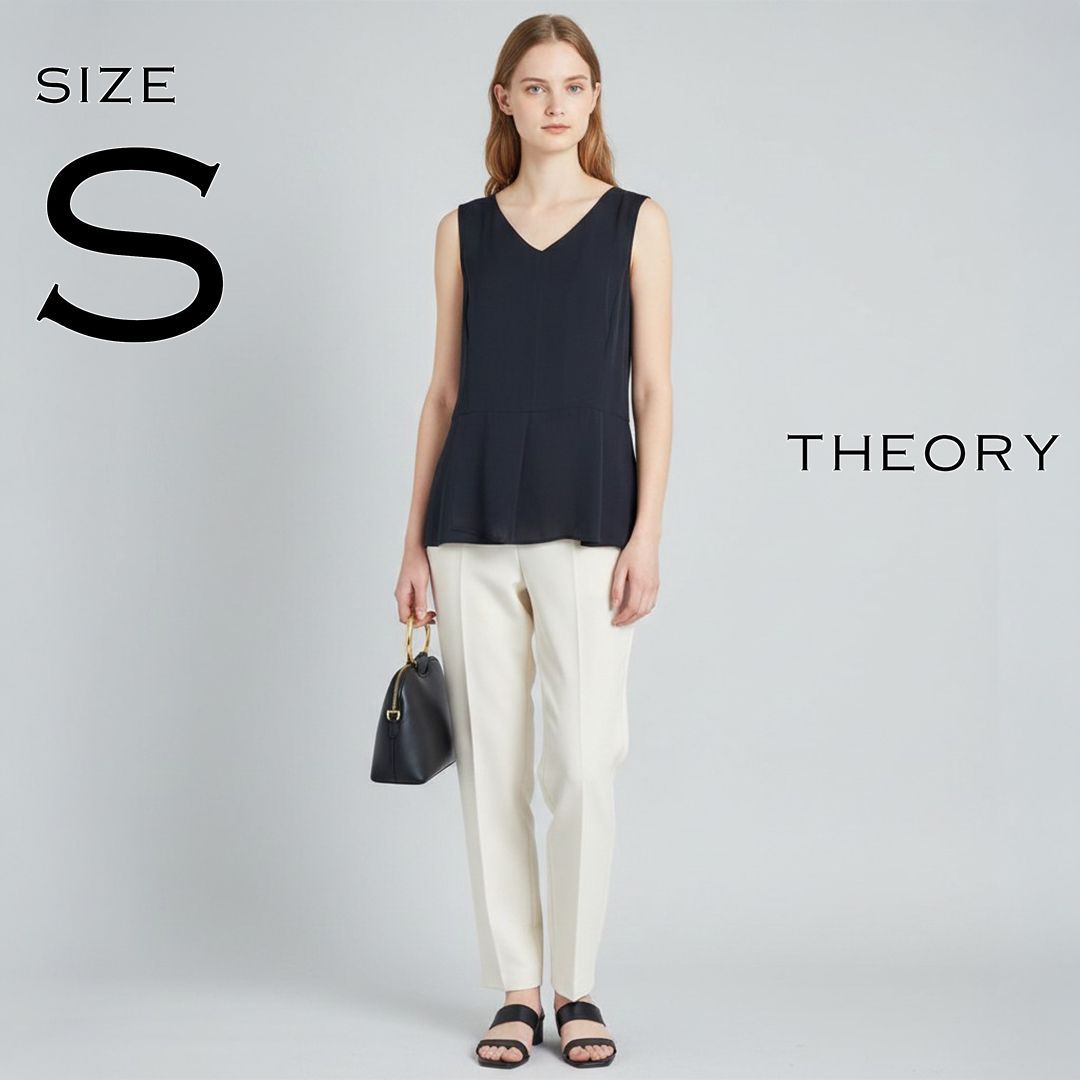 美品！セオリー theory シルク100% ノースリーブ ブラウス theory 
