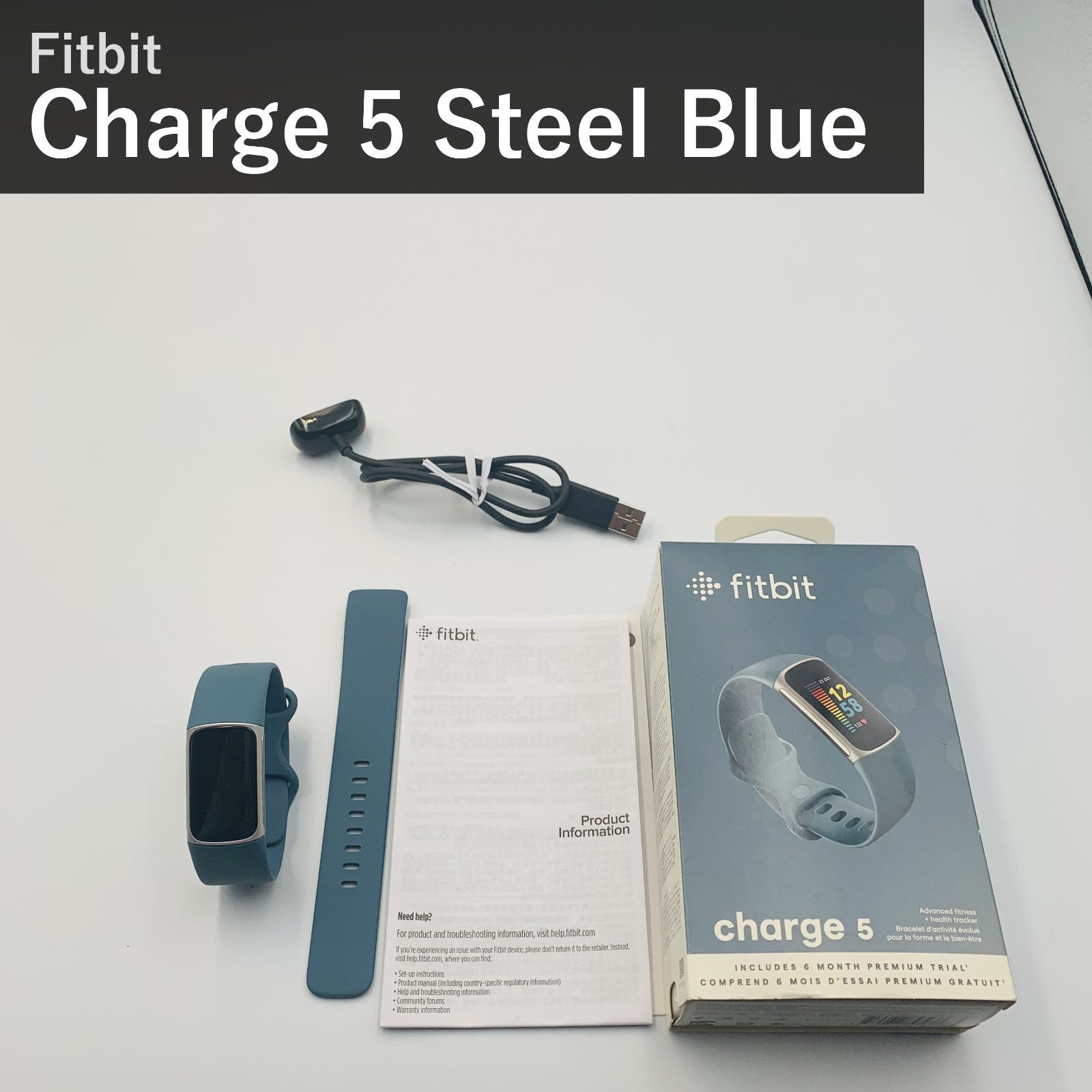 Fitbit Charge 5 スチールブルー プラチナ FB421 日本正規品 Suica対応 GPS搭載 心拍計 睡眠 健康指標 ストレス管理 活動量計 スマートウォッチ フィットビット チャージ5