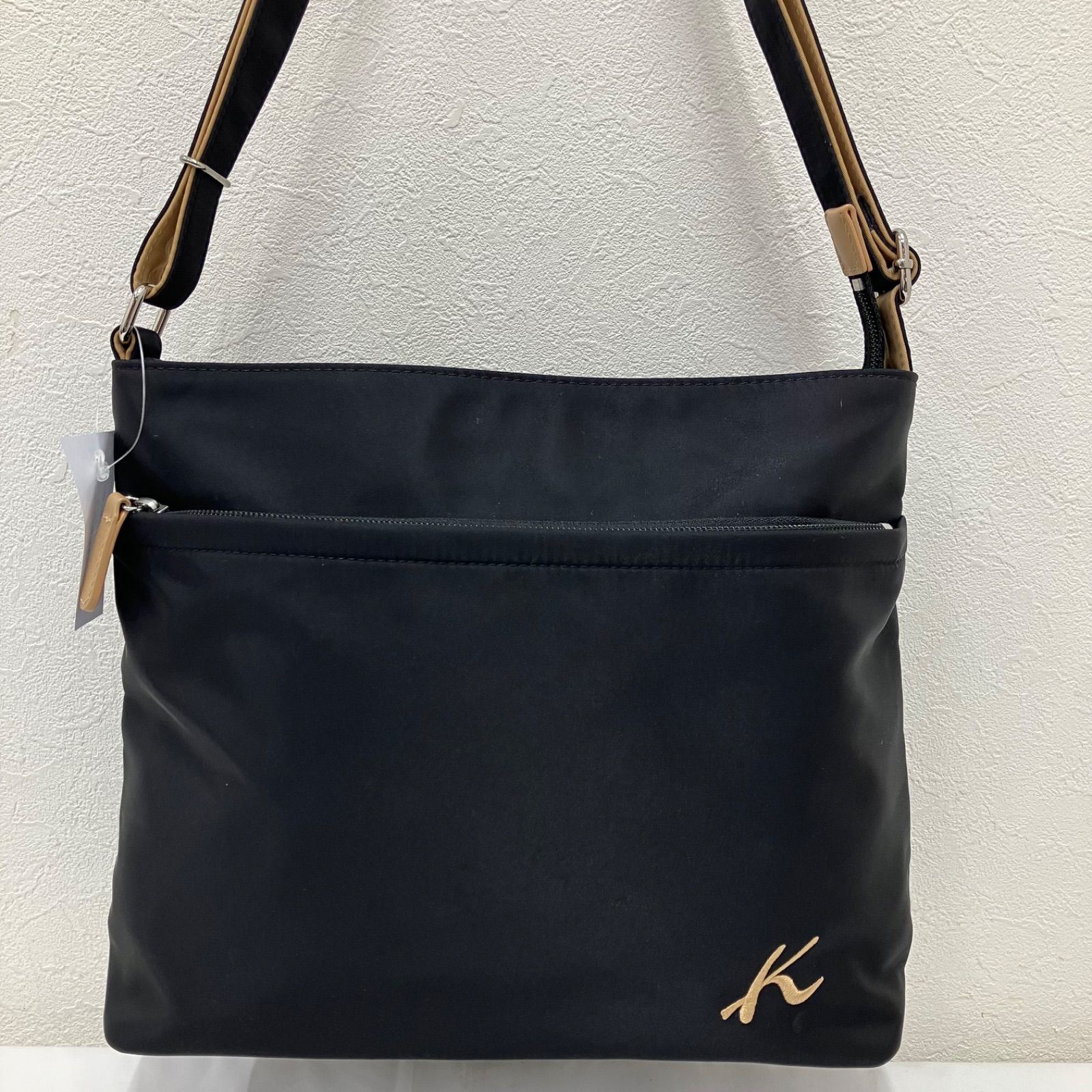 キタムラ ショルダーバッグ - 黒×ベージュ - キタムラK2 山羊革 