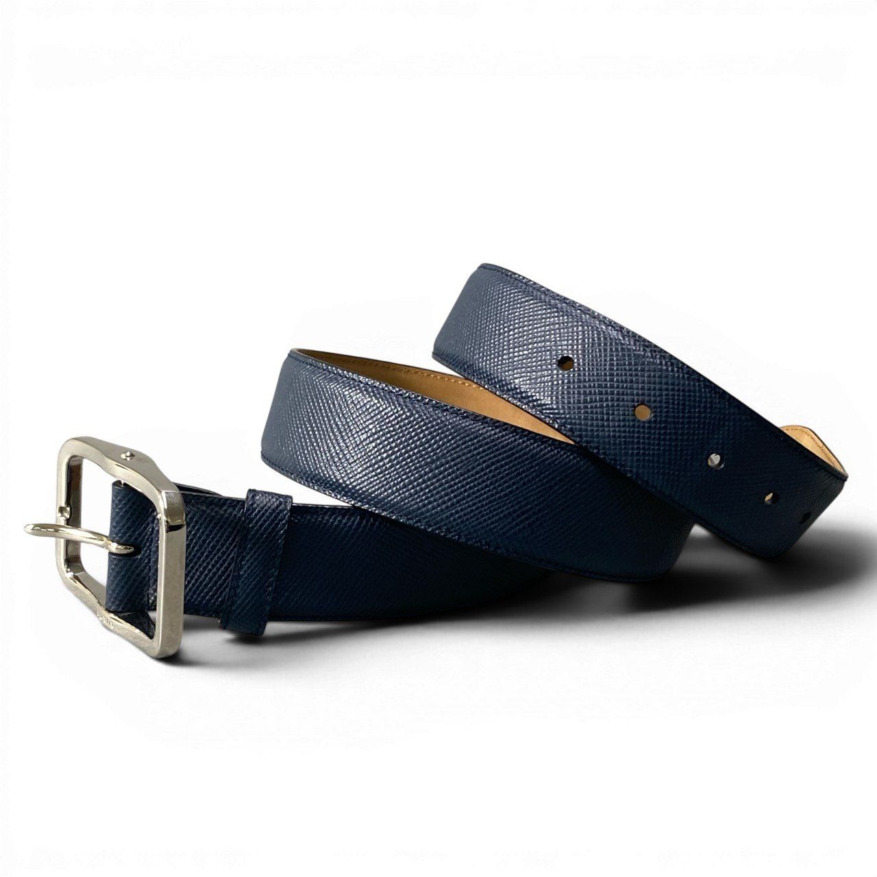 ファッション小物 d23 PRADA プラダ サフィアーノ レザーベルト 型押し