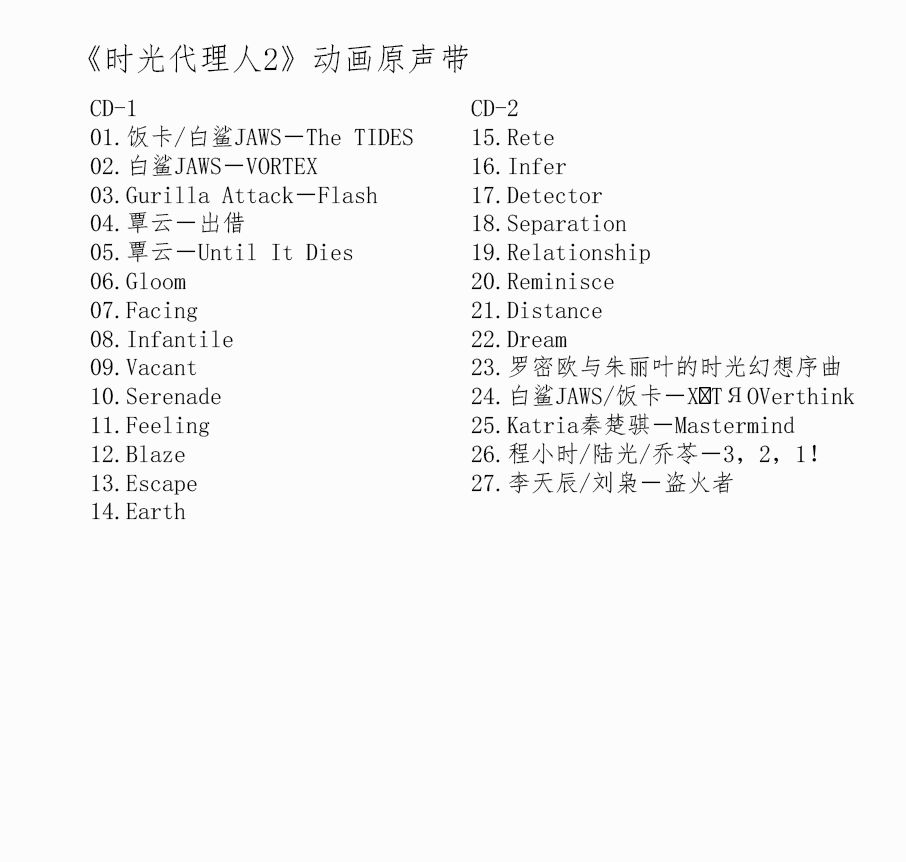 ☆ 中国アニメ『時光代理人1+2』OST/CD オリジナルサントラ盤 4枚組70