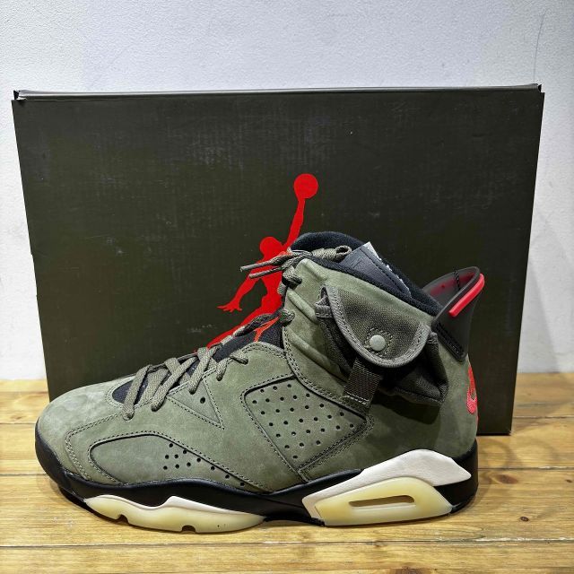 NIKE 2019 x TRAVIS SCOTT AIR JORDAN 6 RETRO SP MEDIUM OLIVE 27.5cm 