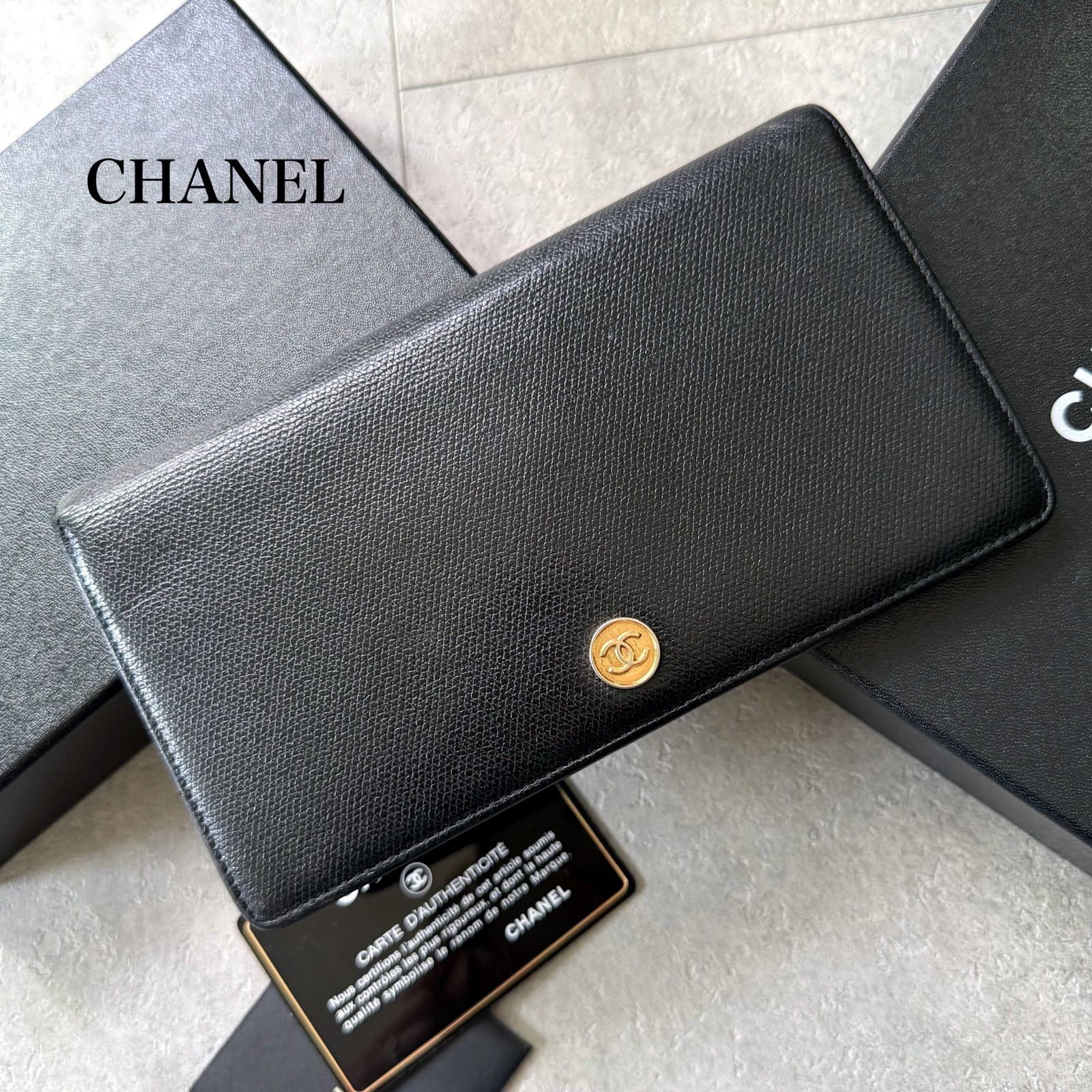 ✨正規品✨ シャネル ココボタン 長財布 折り財布 ウォレット レザー 