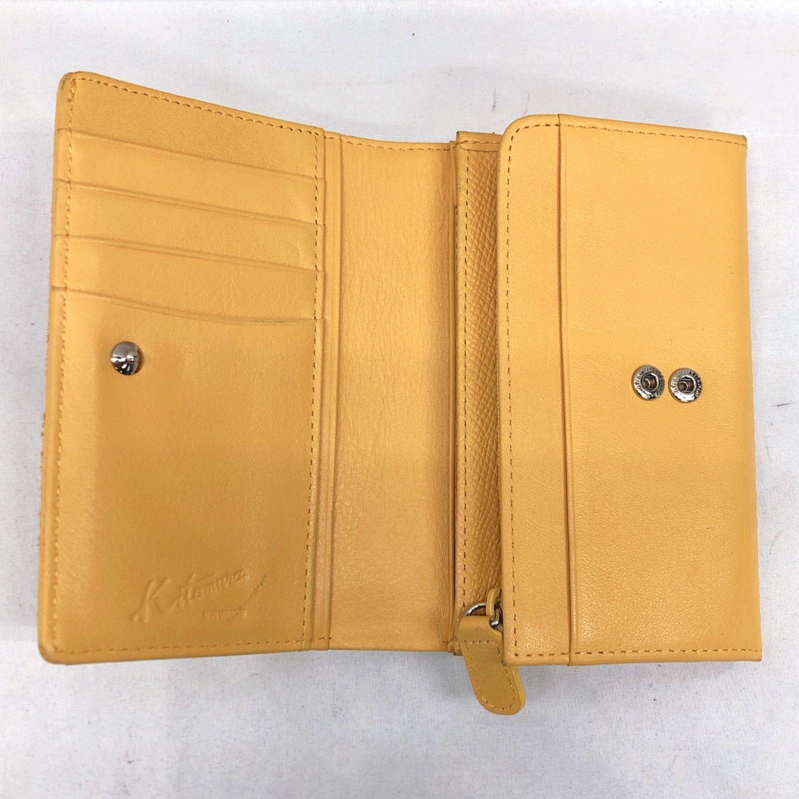 Kitamura 二つ折り財布　イエロー 未使用】Kitamura キタムラ 二つ折り財布 イエロー コンパクト財布 K