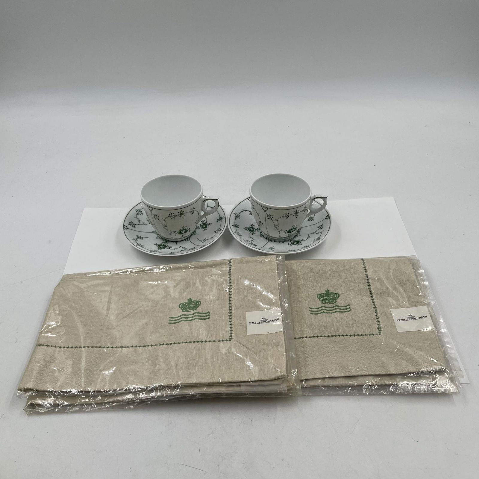 ロイヤルコペンハーゲン グリーンフルーテッド ティーカップ&ソーサー