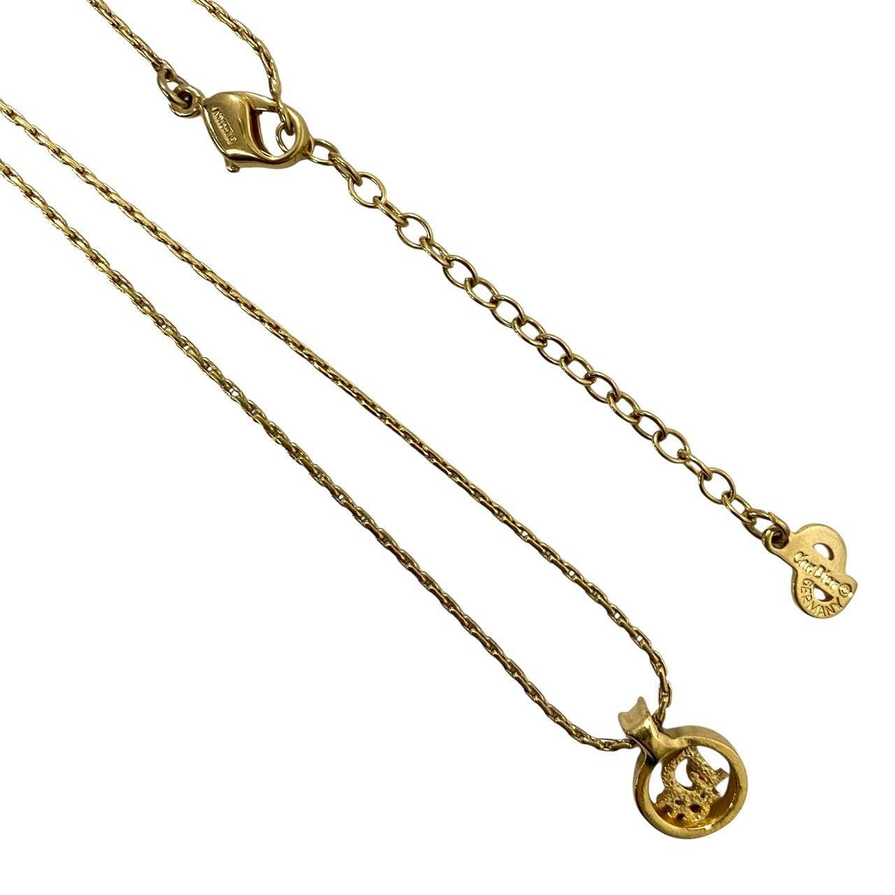 Dior】ロゴ ネックレス ゴールド/金 カラー ラインストーン サークル 