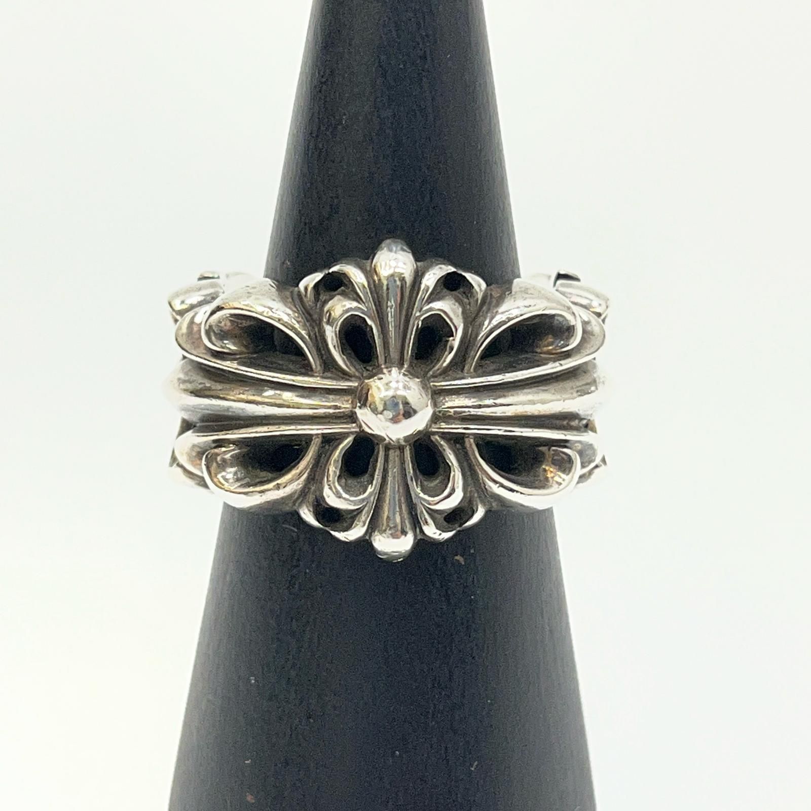 【加古川店】 中古 CHROME HEARTS | クロムハーツ リング・指輪 DBL FLRL CRS シルバー 【134】 加古川店】 中古 CHROME HEARTS | クロムハーツ リング・指輪 DBL FLRL
