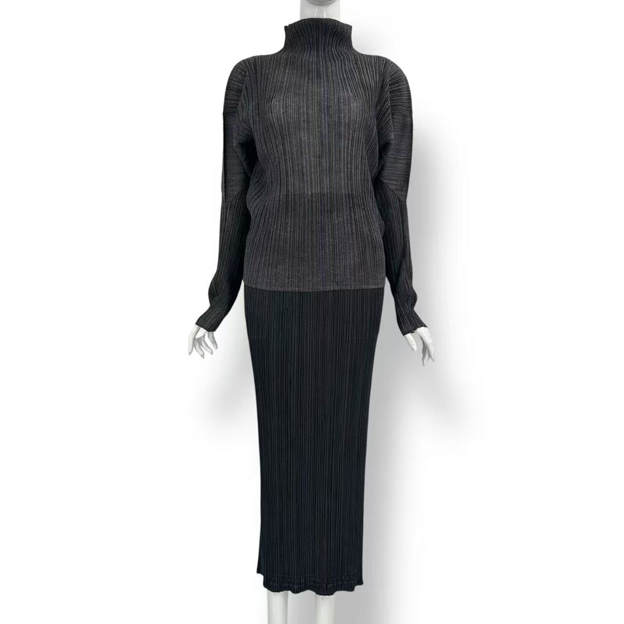 me イッセイミヤケ ジャガード フレアロングスカート プリーツあり A (未使用に近い)】□美品□ISSEY MIYAKE イッセイミヤケ ロング