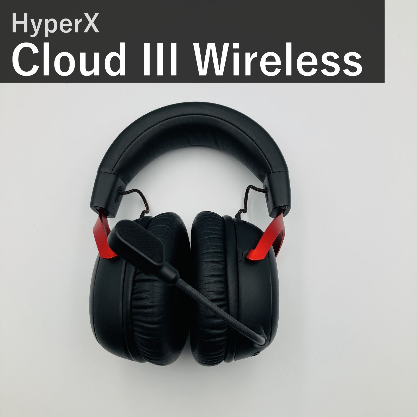 HyperX ハイパーエックス Cloud III ワイヤレス ゲーミングヘッドセット 77Z46AA ブラック レッド 2.4GHz DTS Headphone:X 空間オーディオ 53mmドライバー PC PS5 PS4 Xbox Switch対応 国内正