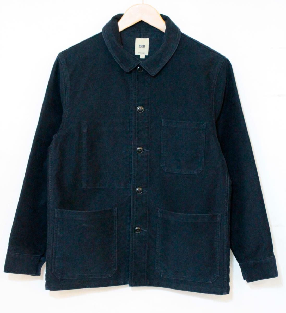 ジャケットネイビー Fob factory フレンチモールスキンジャケット FOB