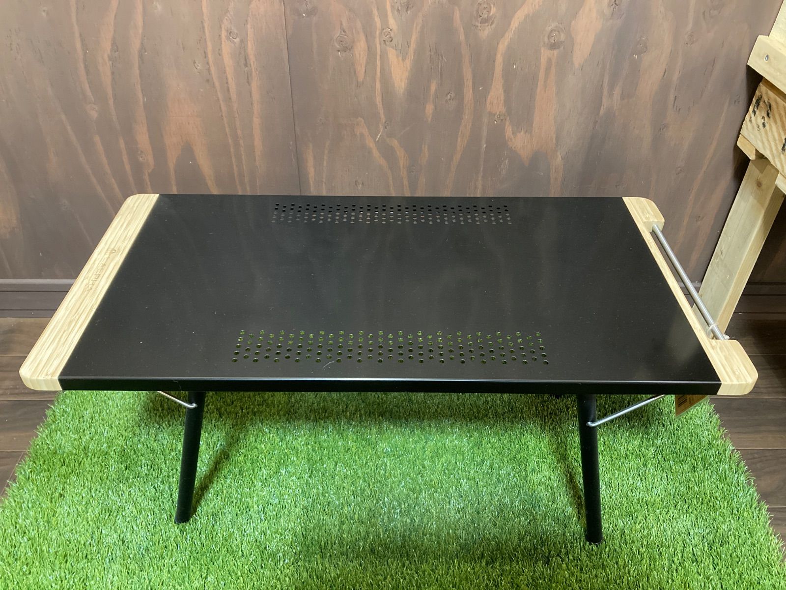LALPHA ファイヤーサイド テーブルロング ブラック(TA-080BK)キャンプ BBQ アウトドア