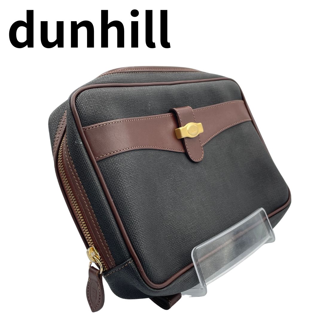 dunhill ダンヒル セカンドバッグ クラッチバッグ レザー ブラック