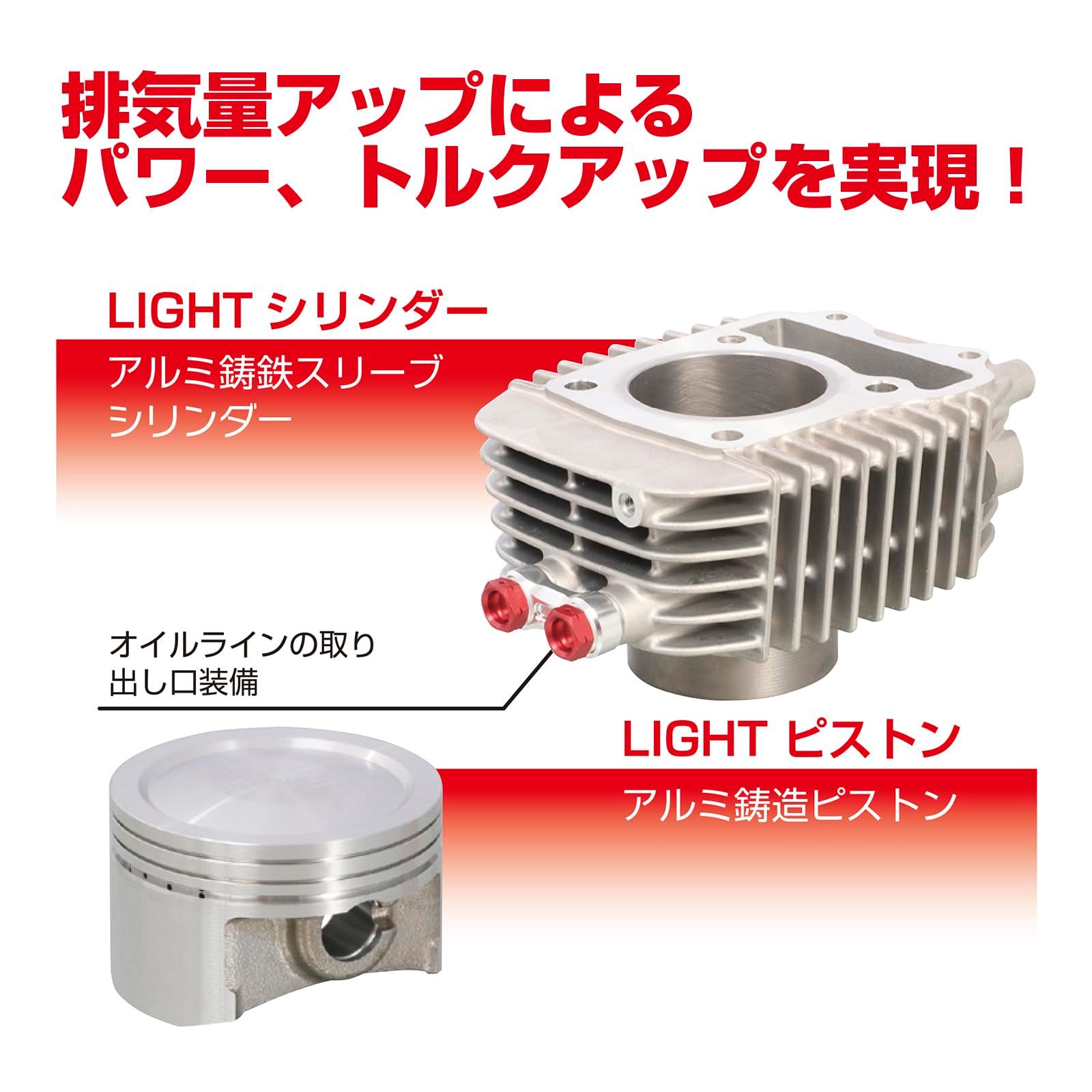 キタコ　ライトボアアップキット 214-1013420 アルミシリンダー KITACO（キタコ） 88cc LIGHT ボアアップKIT 適合A