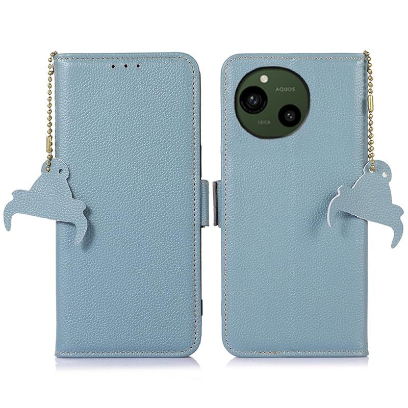 【新品】 FOR AQUOS R10 ケース 手帳型 本革 FOR アクオスr10 SH-51F 本革 高級牛革 スマホケース Mankyo [RFIDブロッキング] 財布型 カード収納 横向きスタンド機能耐衝撃 全面保護 耐汚れ 折り畳み式 携帯カバー 1