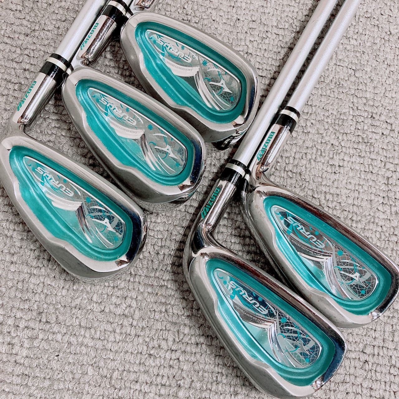レディース MIZUNO ミズノ EURUS ユーラス アイアンセット5本 7-9PS 純正カーボン フレックスL