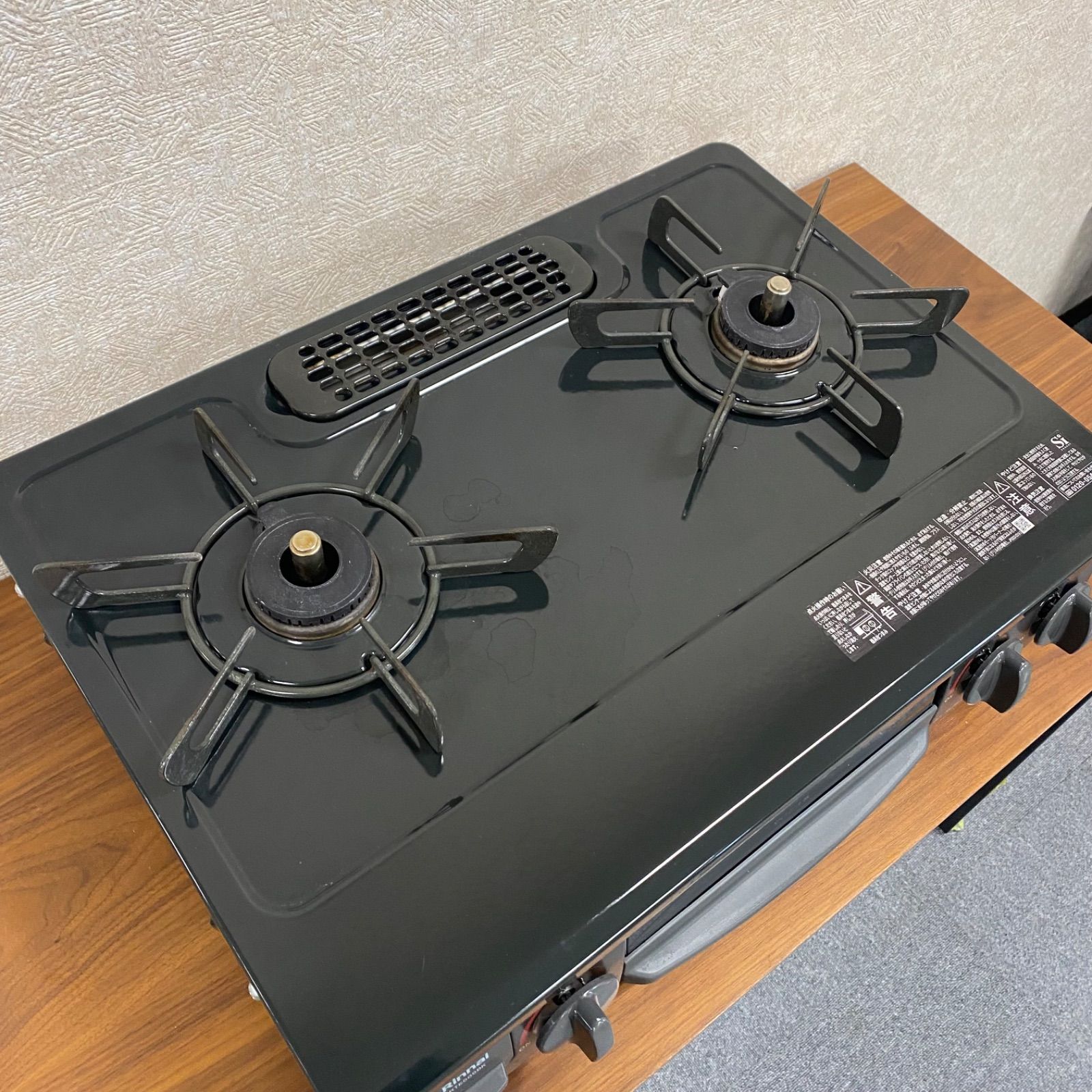 (中古)　リンナイ　グリル付きガステーブル　 美品】リンナイ グリル付きテーブルコンロ CH35BKL都市ガス・2025年製