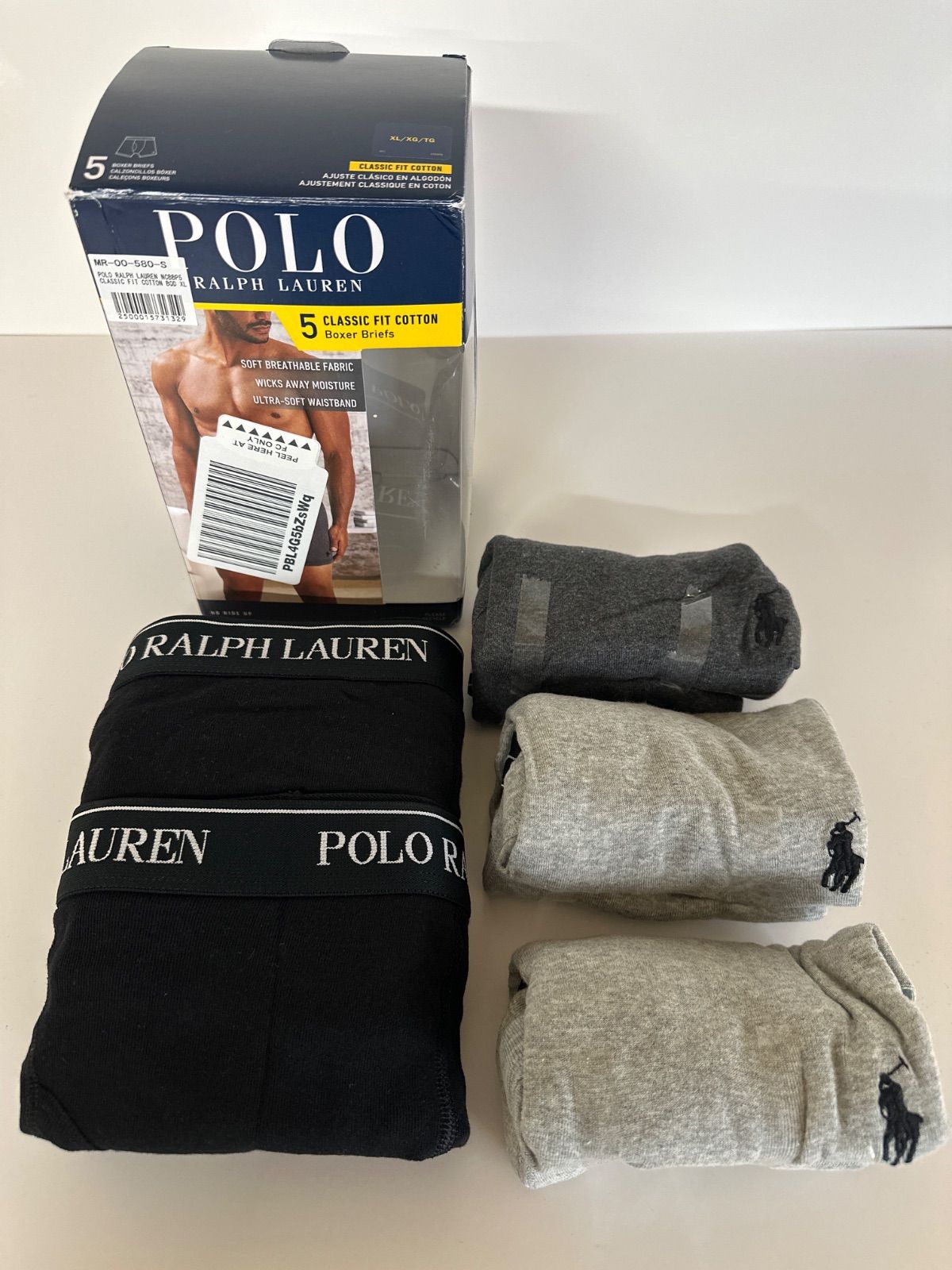 【新品未使用】POLO RALPH LAUREN ポロ ラルフローレン ボクサーパンツ 5枚セット メンズ 下着NCBBP5 CLASSIC FIT COTTON BQD XL