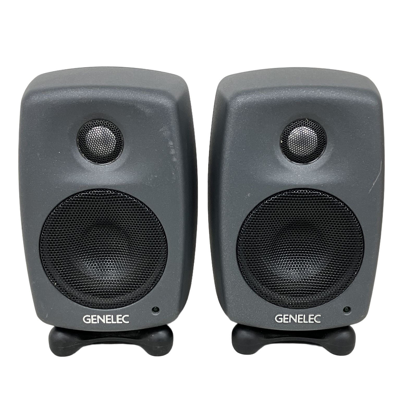 GENELEC 8010AP ジェネレック パワードモニタースピーカー ペア ダークグレー 音響機材 ジャンク K10895687