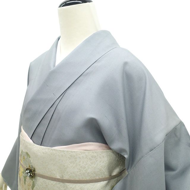 加賀友禅 白山紬 訪問着 着物 作家物 鶴見保次 作 リサイクル 正絹 袷 
