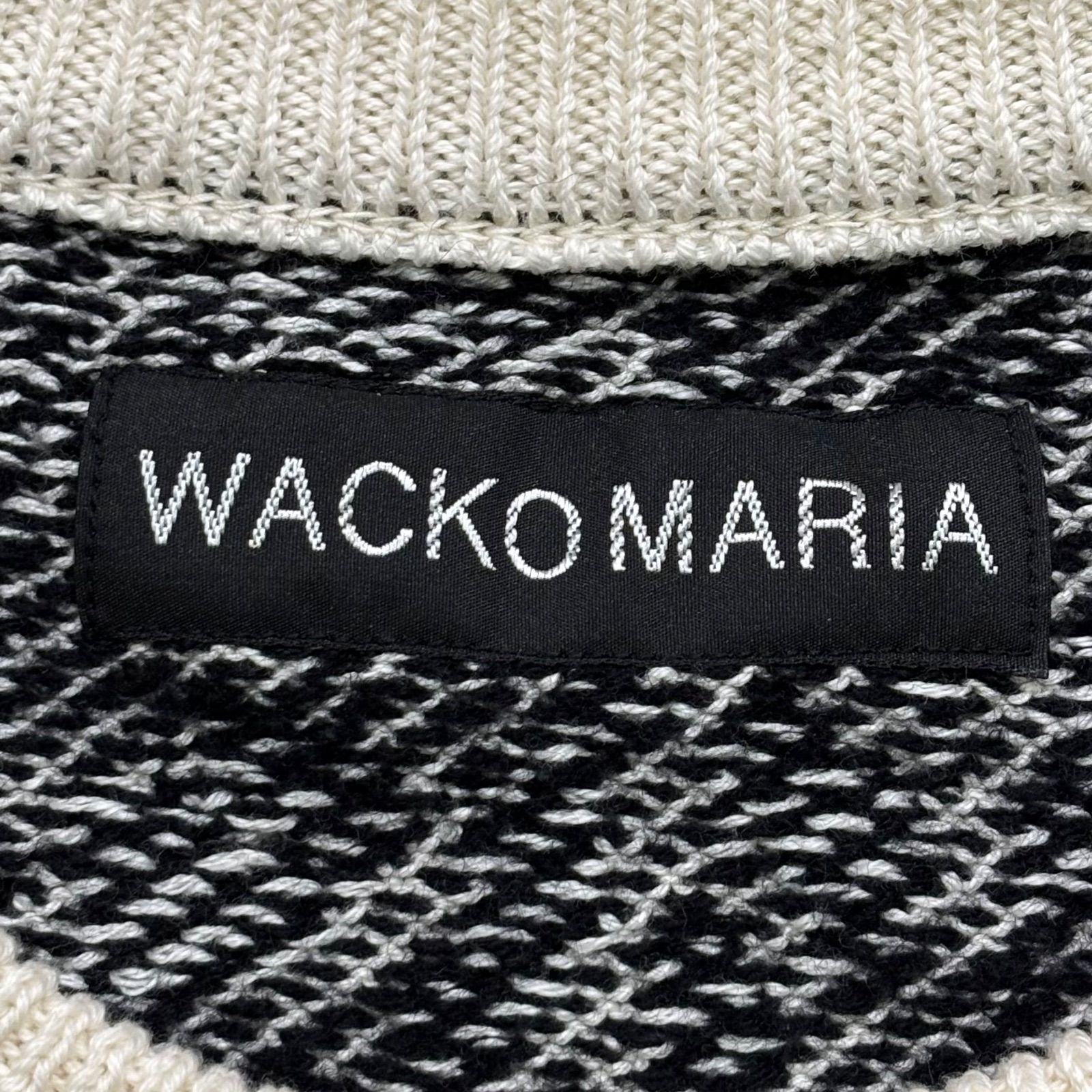 極美品 WACKO MARIA LEOPARD JACQUARDKNIT SWEATER M ワコマリア 