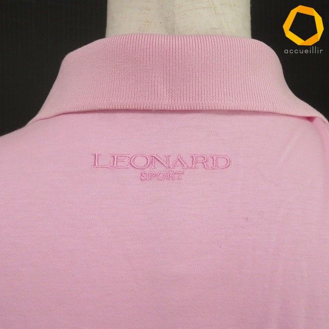 美品✨　レオナールスポーツ　半袖　ポロシャツ　LLサイズ　花柄　ピンク　大きめ LEONARD - LEONARD レオナール 通年 花柄 総柄♪ 長袖 ポロシャツ 日本