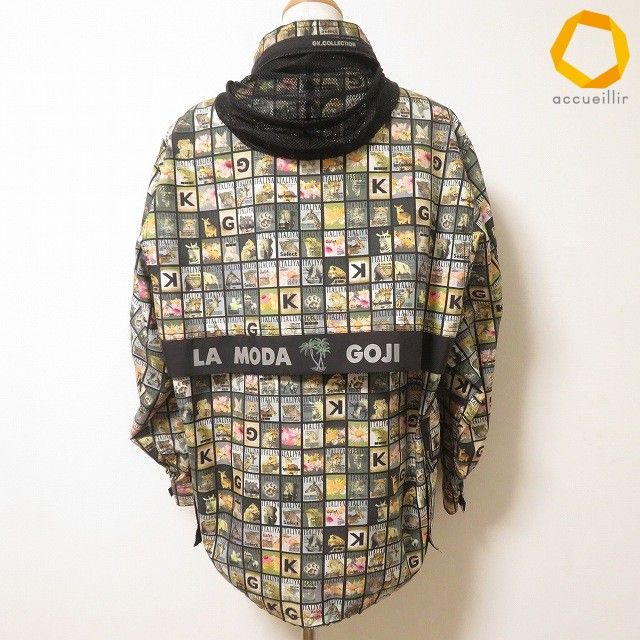 anc GKITALIYA 伊太利屋 ブルゾン ジャケット 11 黒 マルチ 花柄 動物