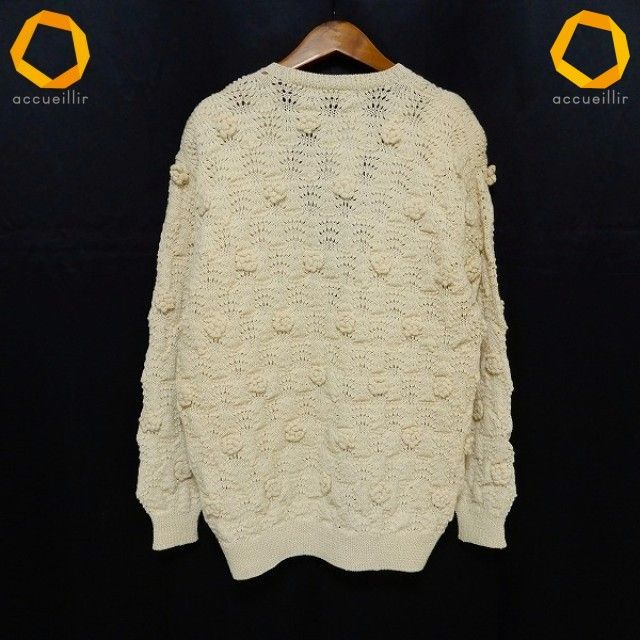 イ*ン様 KANEKO ISAO カネコイサオ モチーフ付カーディガン axc カネコイサオ KANEKO ISAO カーディガン 生成り ニット ロング